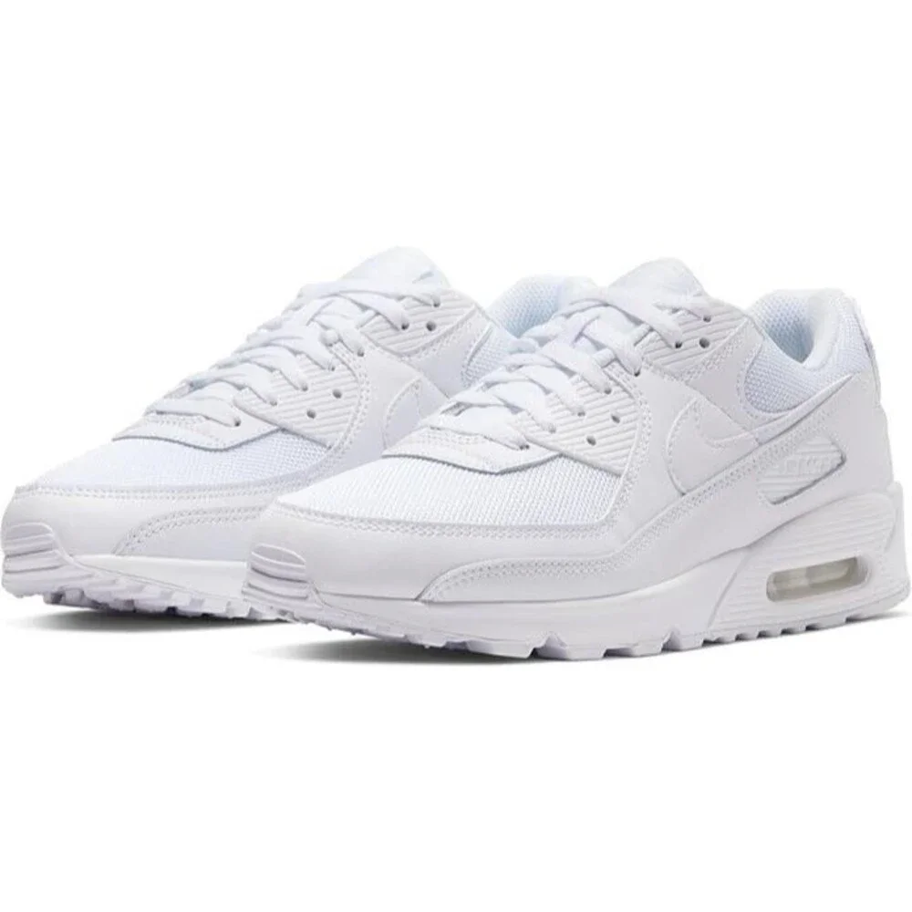 Men's Size 8.5 -  Nike Air Max 90 White / Wolf Grey (CN8490 100) ((NO LID))